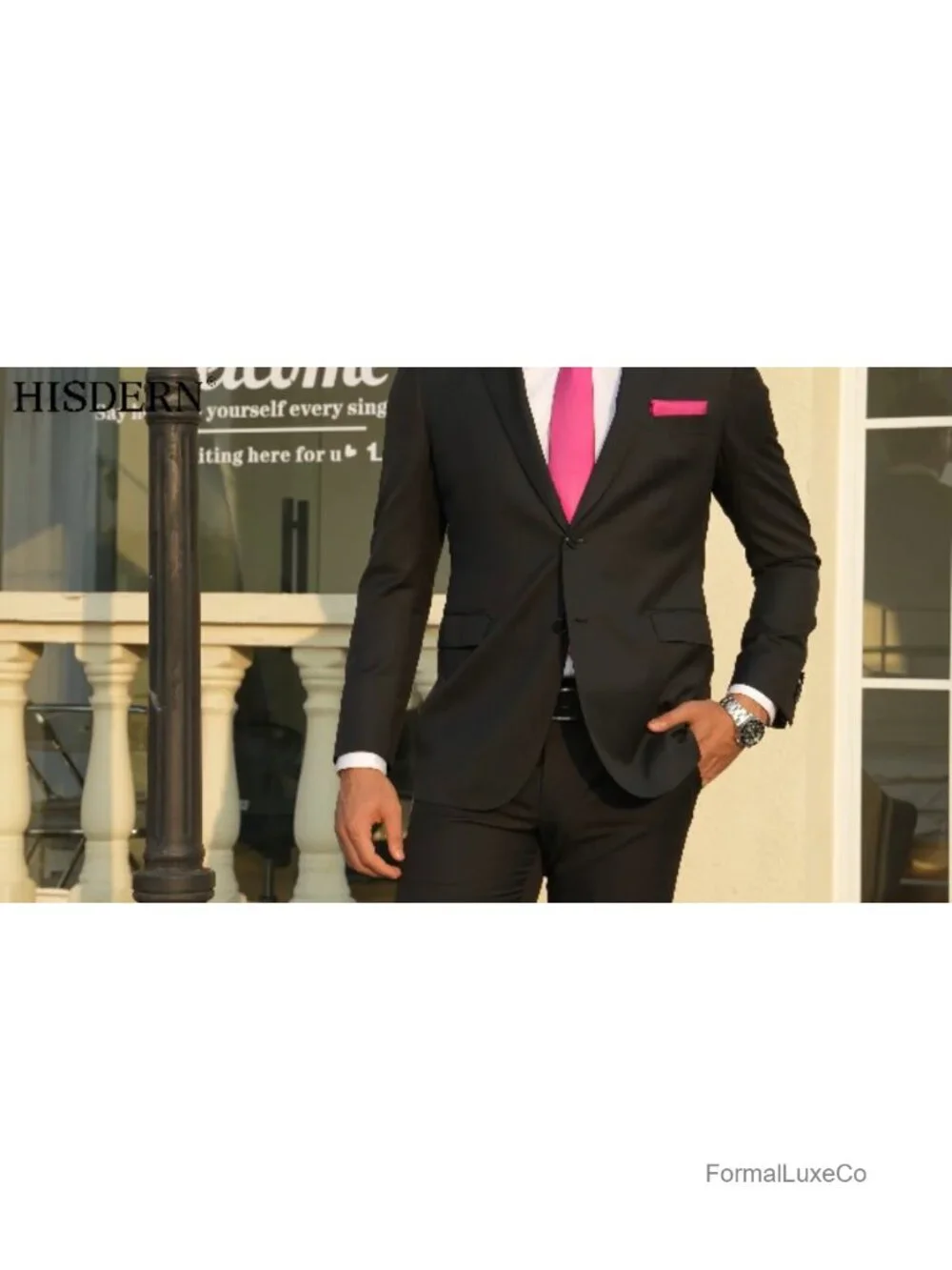 Men's Satin Finish Microfiber Tie & Pocket Square Set - Formal